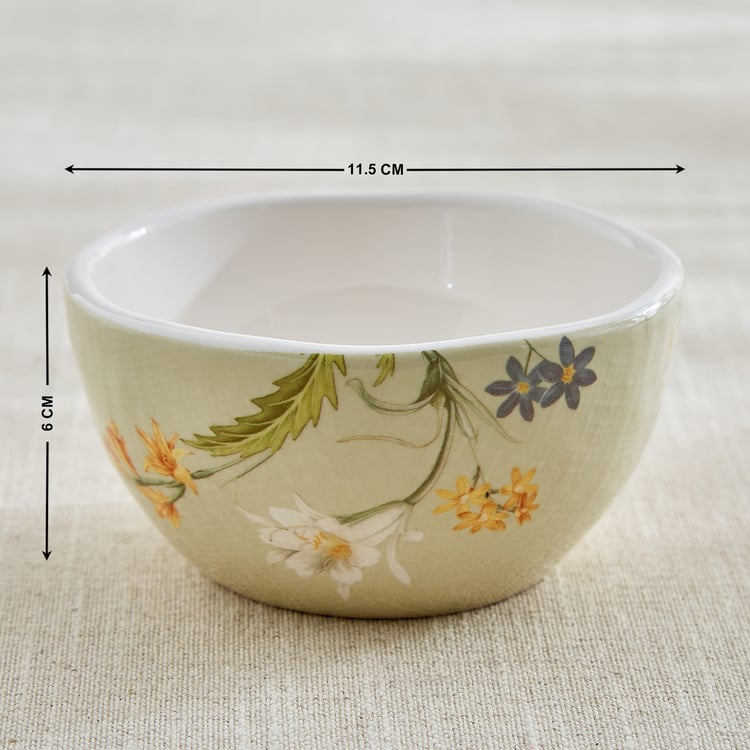Alora Windflower Ironstone Floral Print Katori - 350ml