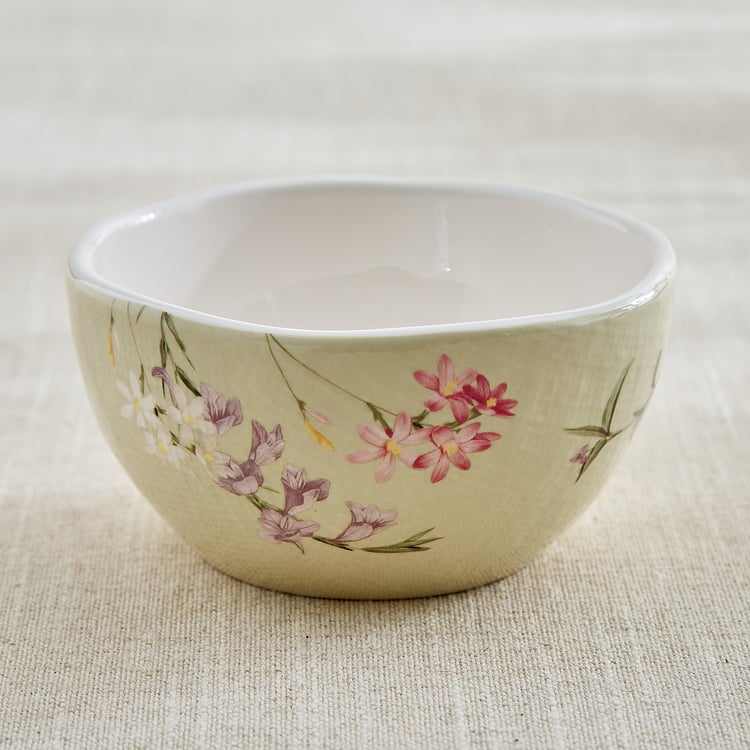 Alora Windflower Ironstone Floral Print Katori - 350ml