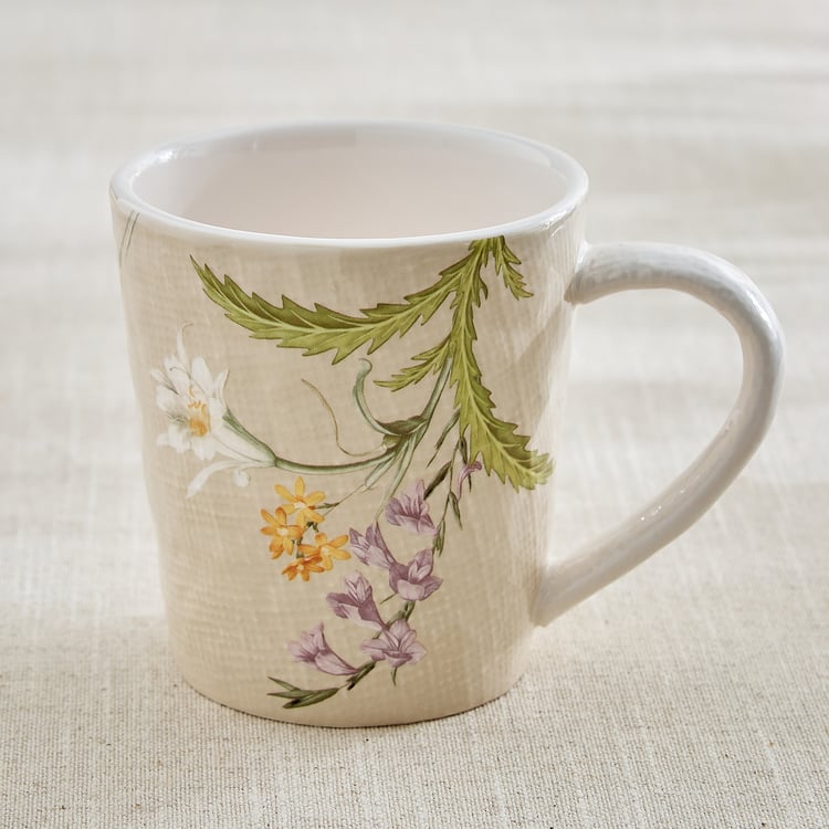 Alora Wind Flower Ironstone Floral Print Coffee Mug - 500ml
