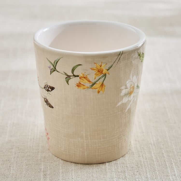 Alora Wind Flower Ironstone Floral Print Coffee Mug - 500ml