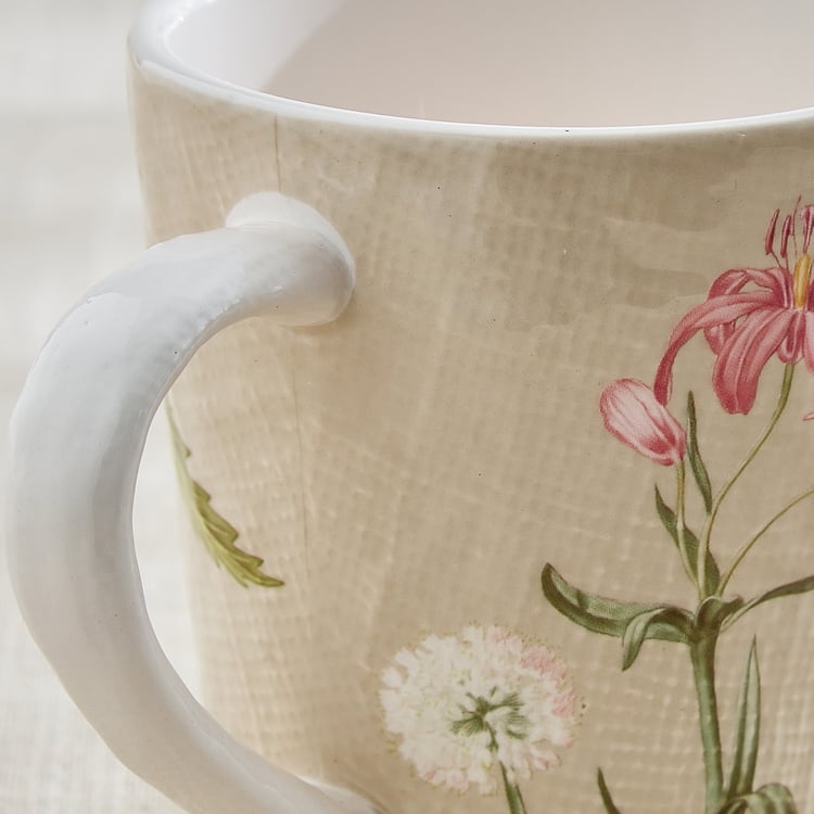 Alora Wind Flower Ironstone Floral Print Coffee Mug - 500ml