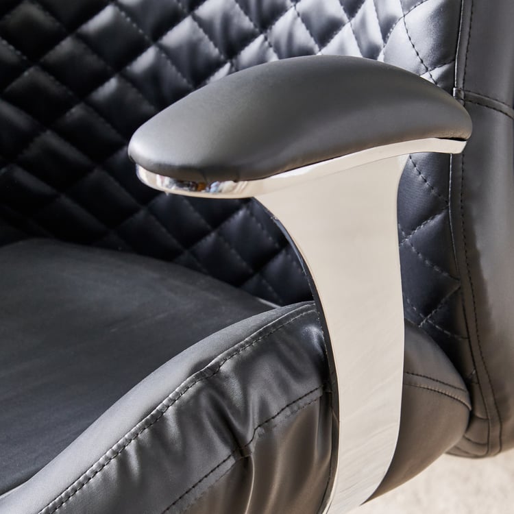 Zuby Diamond Faux Leather High Back Office Chair - Black