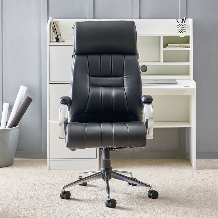 Zuby Roxx Faux Leather High Back Office Chair - Black