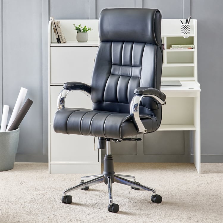 Zuby Roxx Faux Leather High Back Office Chair - Black