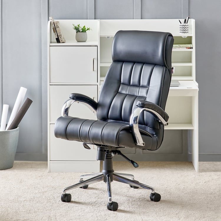 Zuby Roxx Faux Leather High Back Office Chair - Black