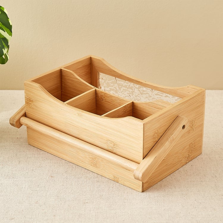 Zyra Vista Bamboo Kitchen Caddy Box