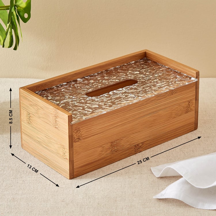 Zyra Vista Bamboo Tissue Box - 25x13x8.5cm