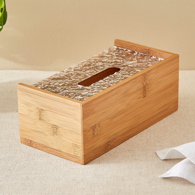 Zyra Vista Bamboo Tissue Box - 25x13x8.5cm