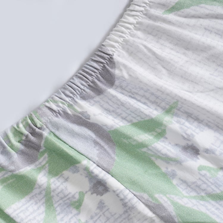 MASPAR Sensory Bloom Cotton 200TC Printed 2Pcs Single Fitted Bedsheet Set