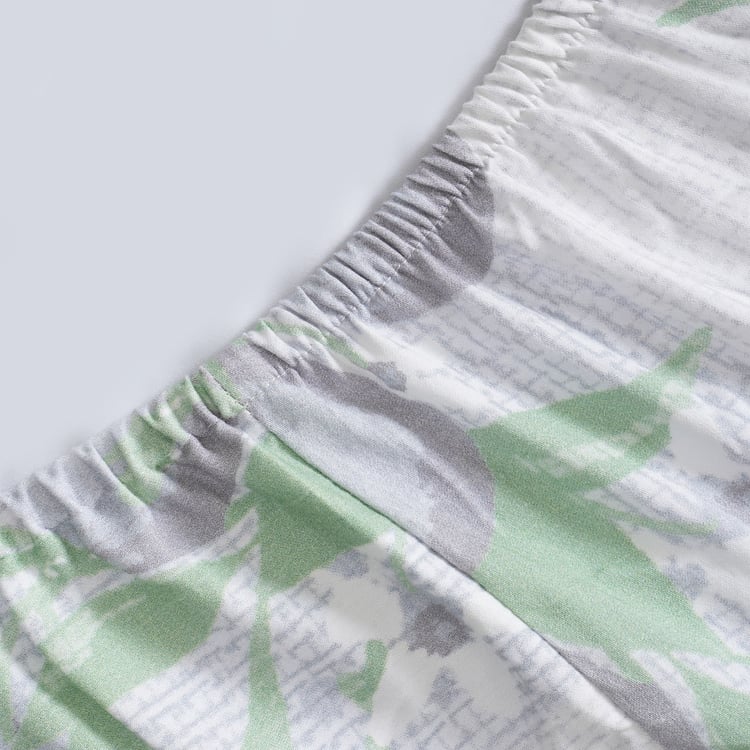 MASPAR Sensory Bloom Cotton 200TC Floral Print 3Pcs King Fitted Bedsheet Set