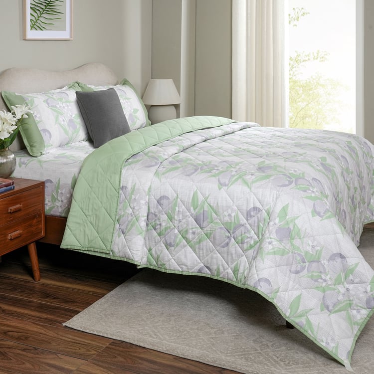 MASPAR Sensory Bloom Cotton 6Pcs Floral Print Double Bed-In-A-Bag Set