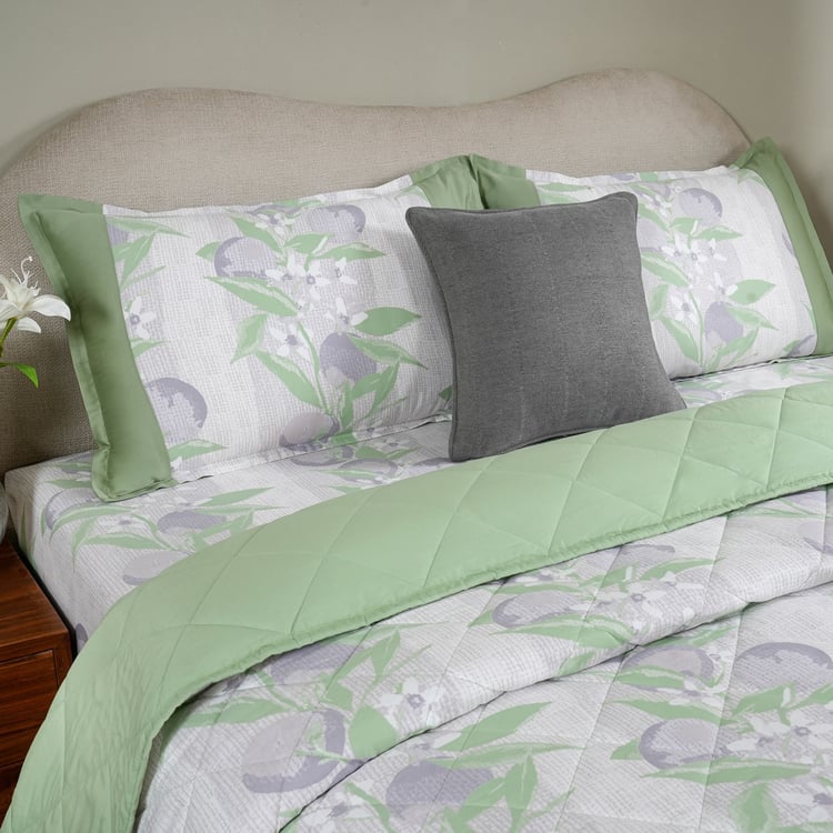 MASPAR Sensory Bloom Cotton 6Pcs Floral Print Double Bed-In-A-Bag Set
