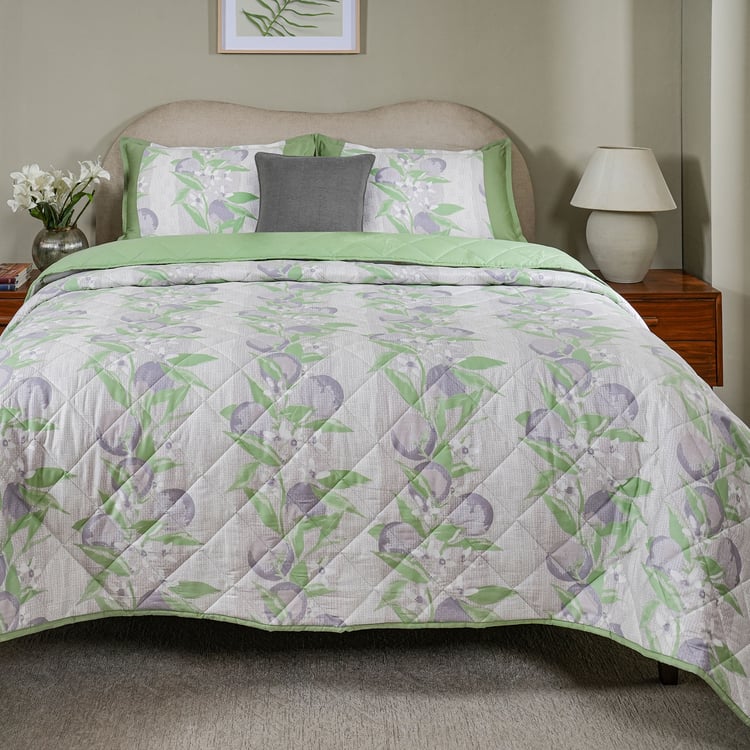 MASPAR Sensory Bloom Cotton 4Pcs Floral Print Double Bed-In-A-Bag Set