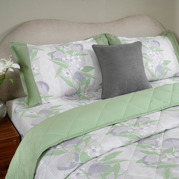 MASPAR Sensory Bloom Cotton 4Pcs Floral Print Double Bed-In-A-Bag Set