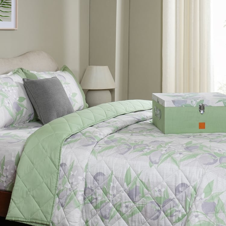 MASPAR Sensory Bloom Cotton 4Pcs Floral Print Double Bed-In-A-Bag Set
