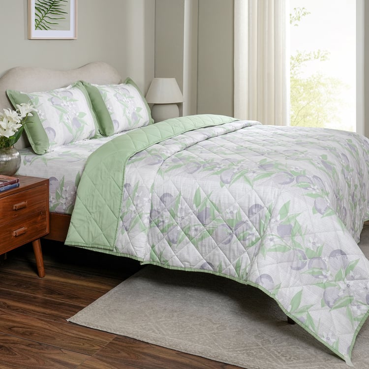 MASPAR Sensory Bloom Cotton Floral Print Double Quilt