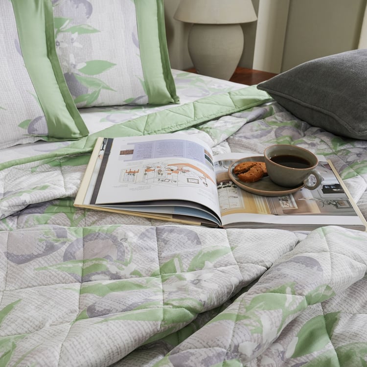 MASPAR Sensory Bloom Cotton Floral Print Double Quilt
