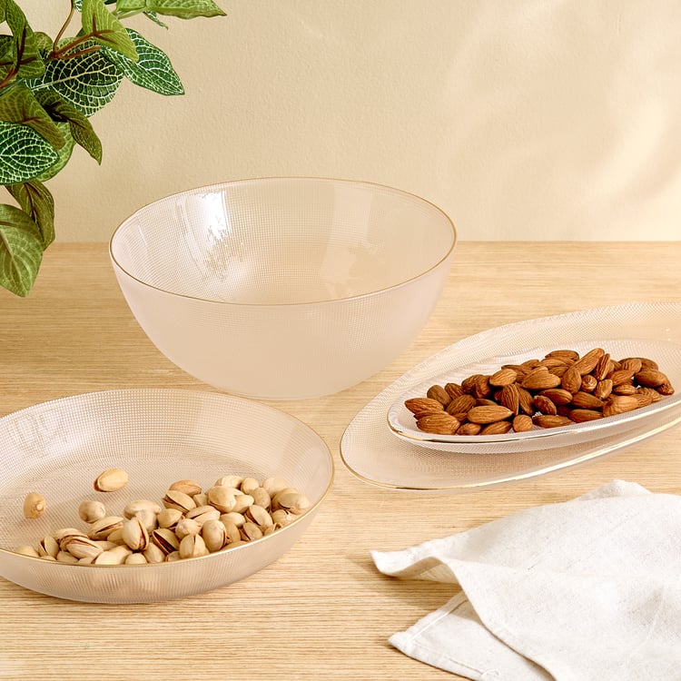 Olen Gleam Set of 2 Glass Serving Platters