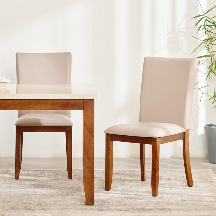 Giza NXT Set of 2 Faux Leather Dining Chairs - Beige