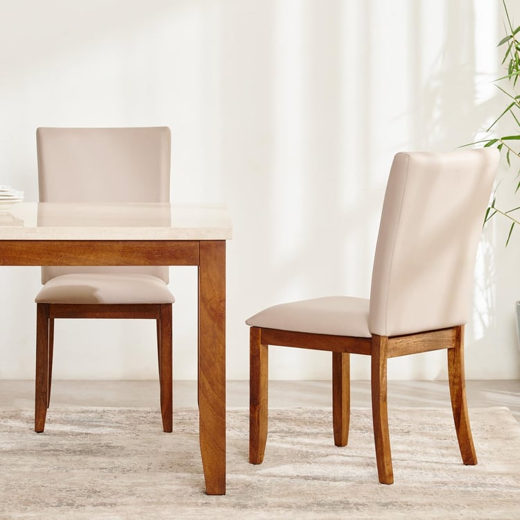 Giza NXT Set of 2 Faux Leather Dining Chairs - Beige