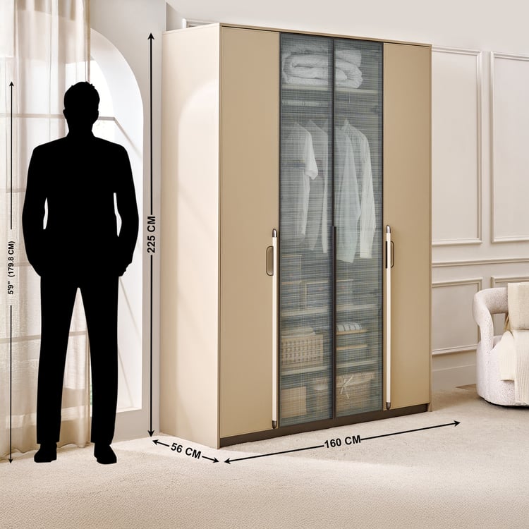 Clair De Lune 4-Door Wardrobe - Beige