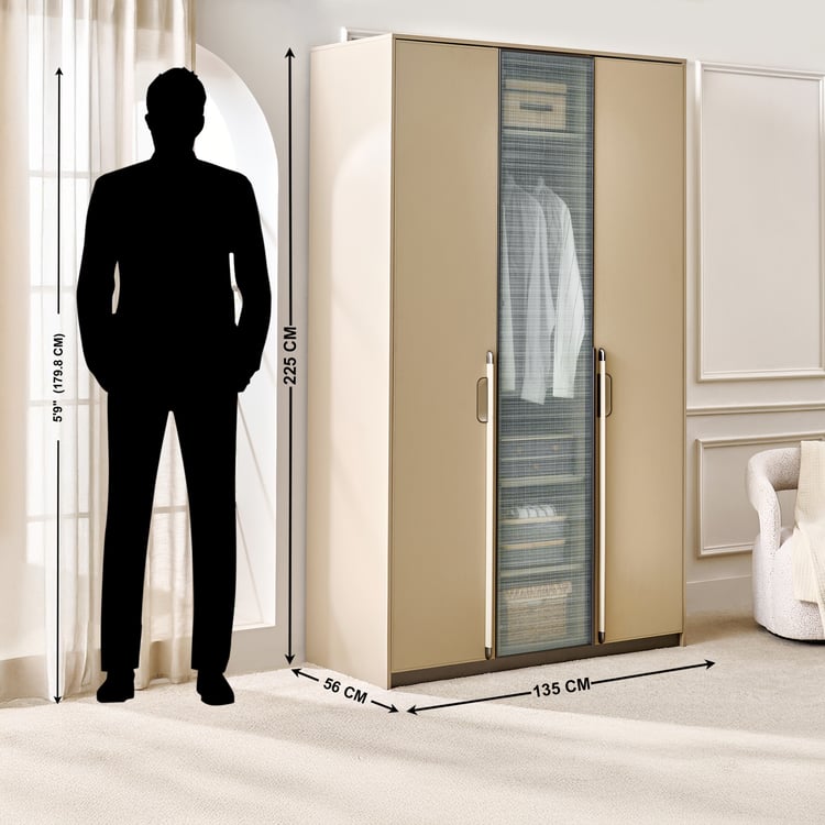 Clair De Lune 3-Door Wardrobe - Beige