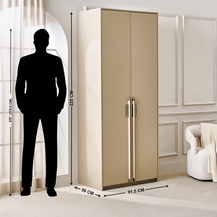 Clair De Lune 2-Door Wardrobe - Beige