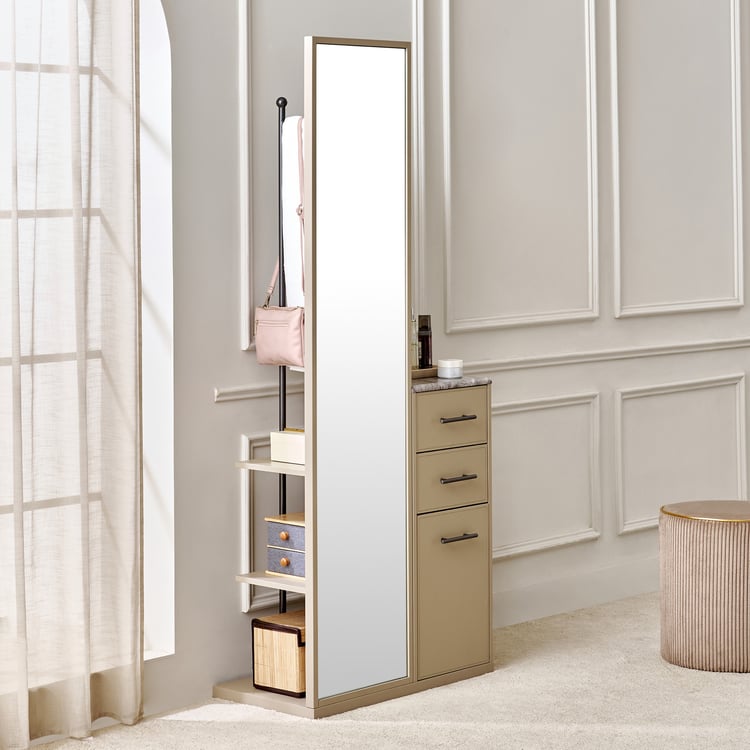 Clair De Lune Dresser Mirror with Drawers - Beige