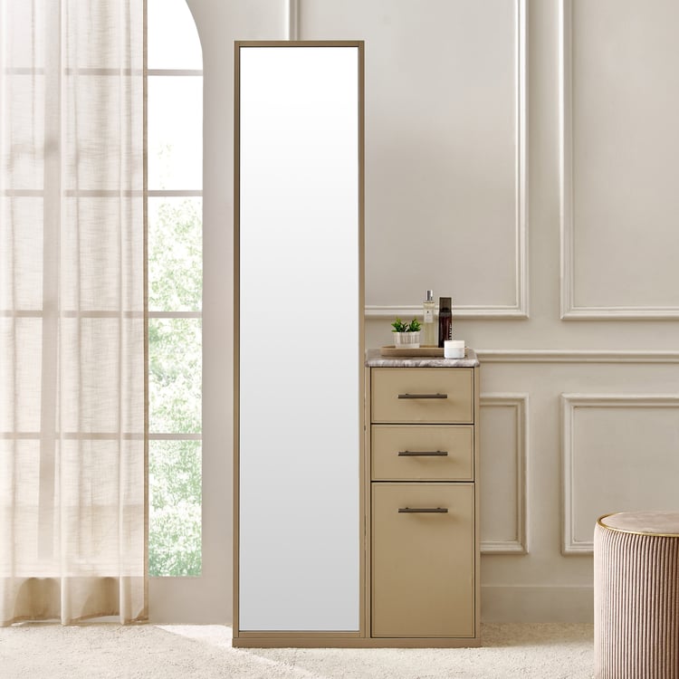 Clair De Lune Dresser Mirror with Drawers - Beige