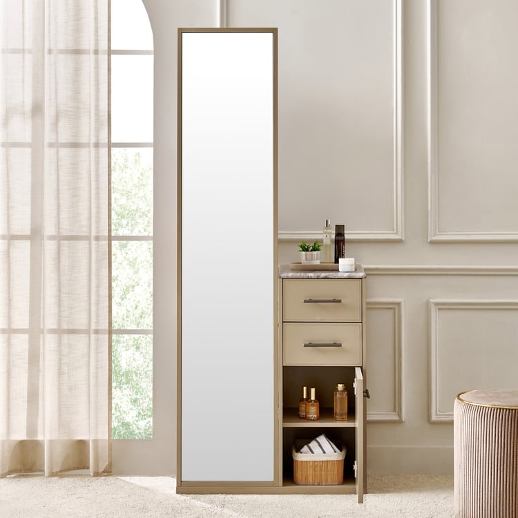 Clair De Lune Dresser Mirror with Drawers - Beige