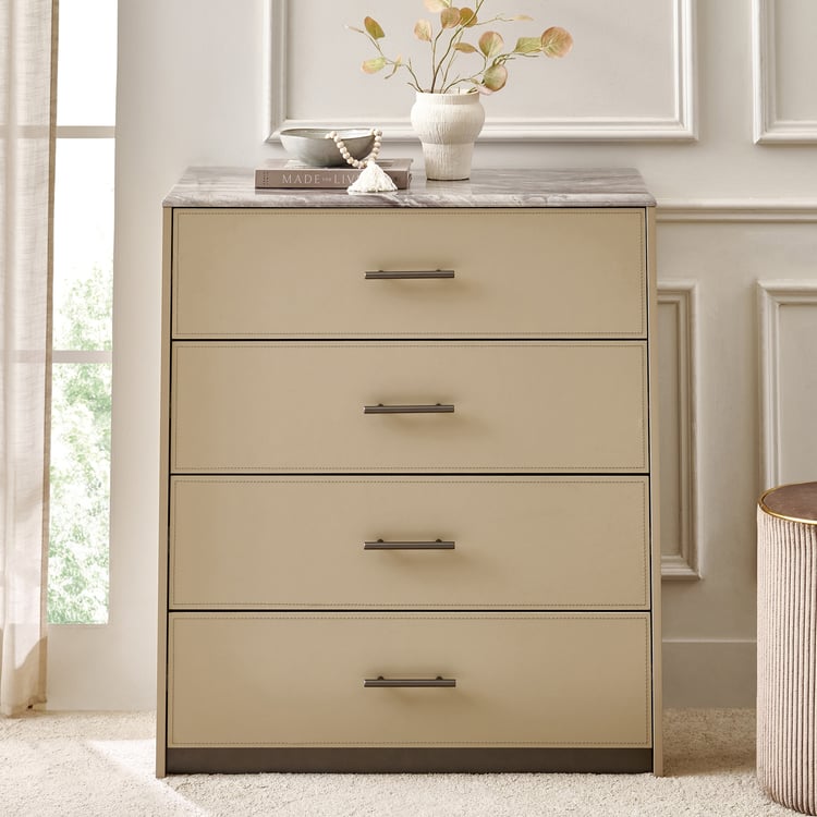 Clair De Lune Chest of 4 Drawers - Beige