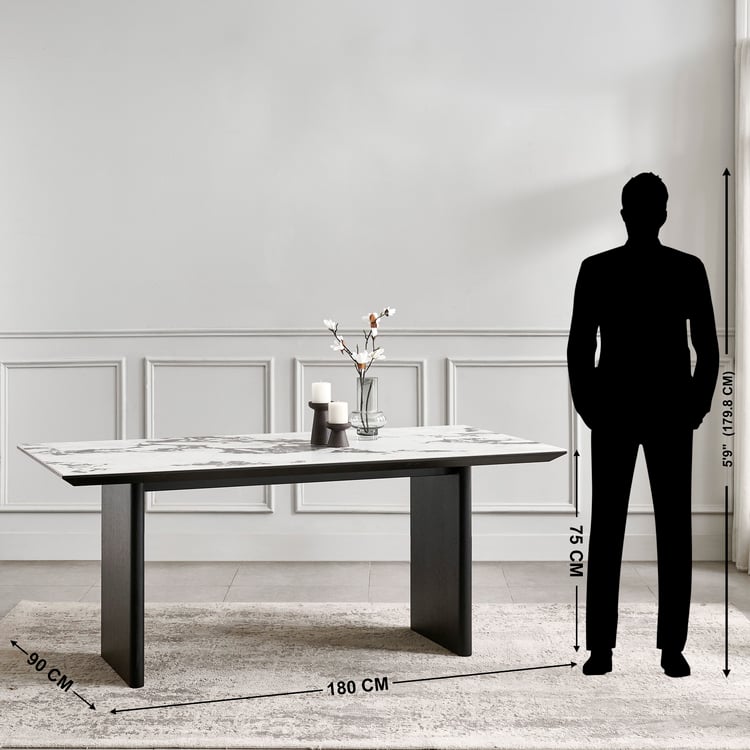 Regent NXT Ceramic Top 6-Seater Dining Table - White