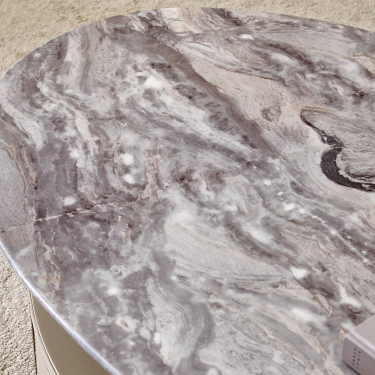 Clair De Lune Faux Marble Top Coffee Table - Brown