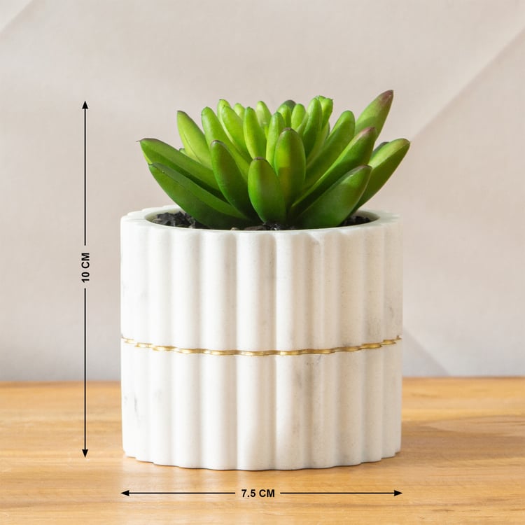 Monique Marco 5Pcs Ribbed Polyresin Bathroom Set