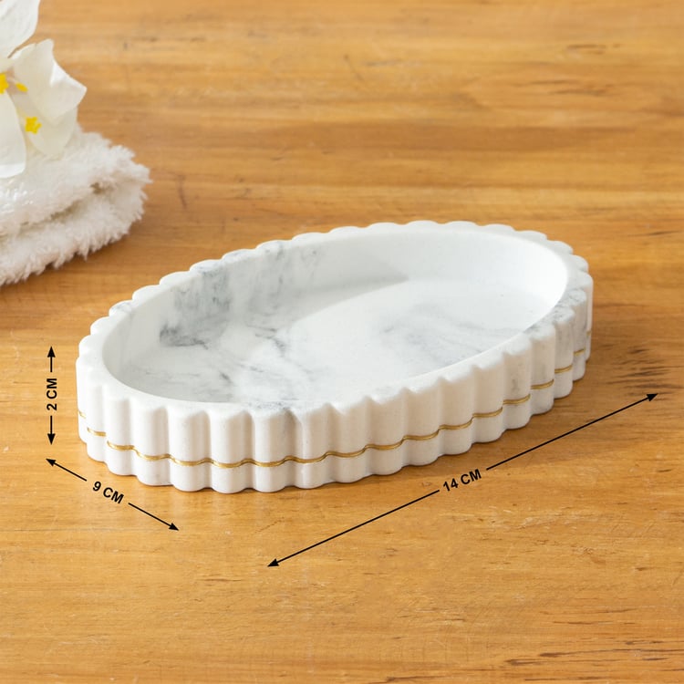 Monique Marco 5Pcs Ribbed Polyresin Bathroom Set