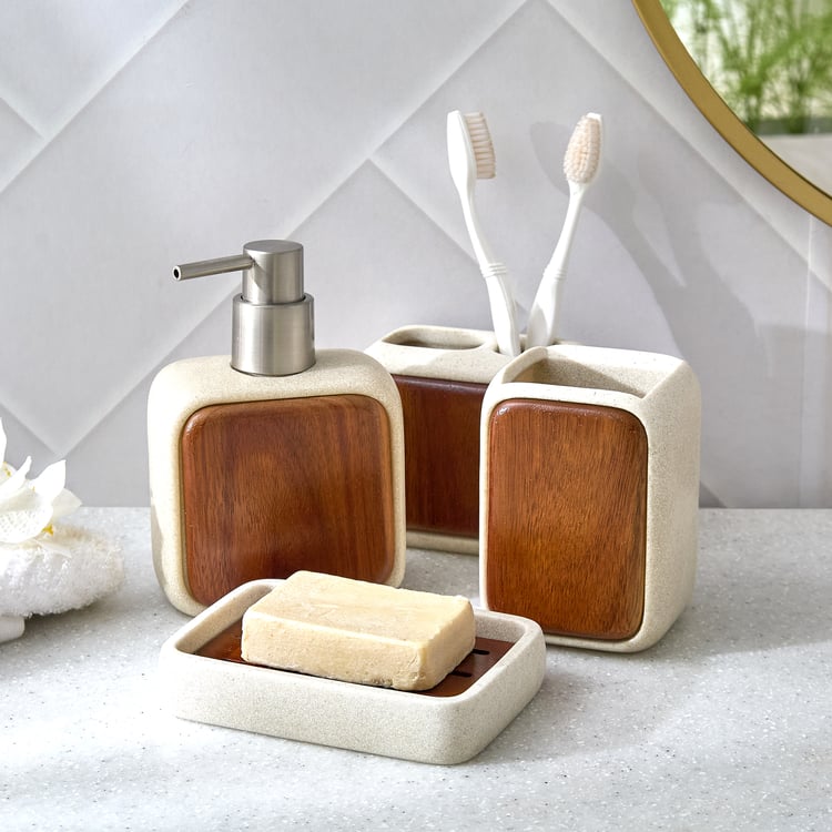 Senegal Ritz Polyresin and Acacia Wood Holder