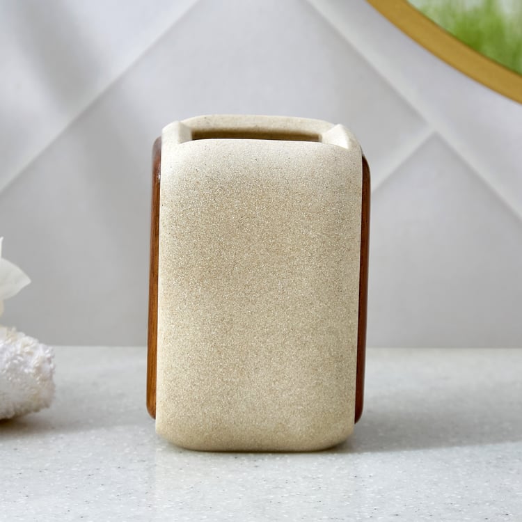 Senegal Ritz Polyresin and Acacia Wood Holder