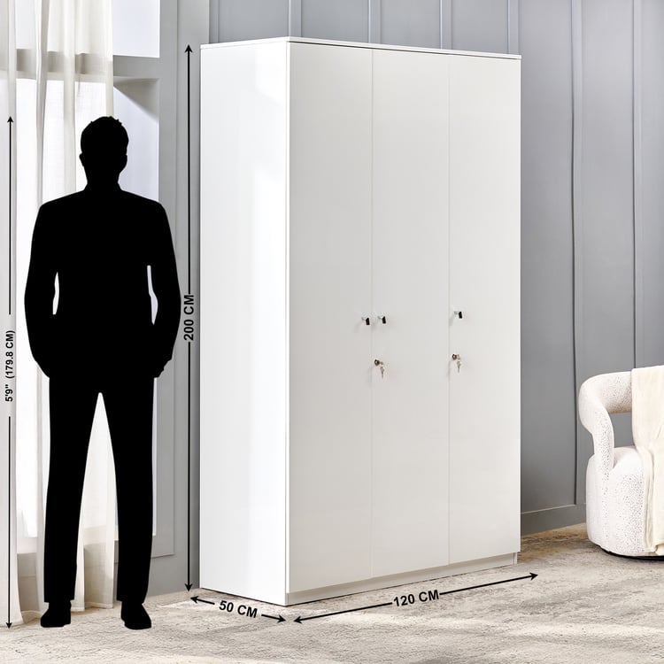 Astra 3-Door Wardrobe - White