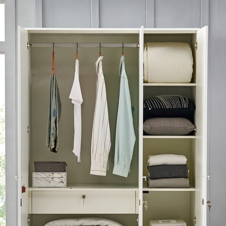 Astra 3-Door Wardrobe - White