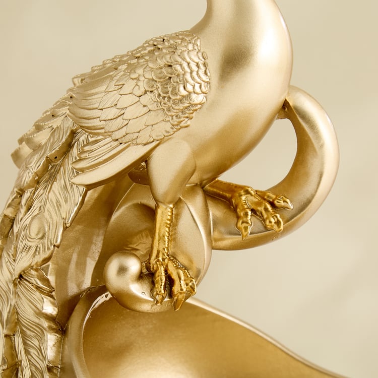 Mayur Zeus Polyresin Peacock Decorative Bowl