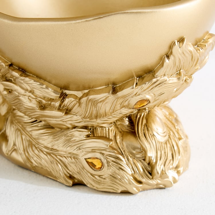 Mayur Zeus Polyresin Peacock Decorative Bowl