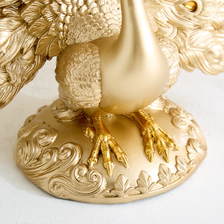 Mayur Zeus Polyresin Peacock Spread Feathered Figurine