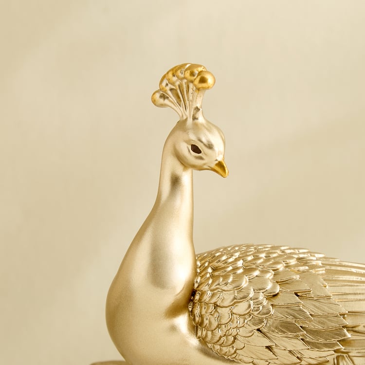 Mayur Zeus Polyresin Peacock on Branch Figurine
