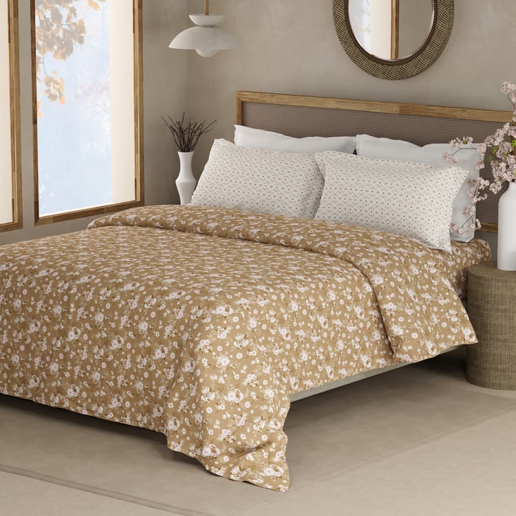 BOUTIQUE LIVING Valatia Cotton 200TC Floral Print 3Pcs Super King Bedsheet Set