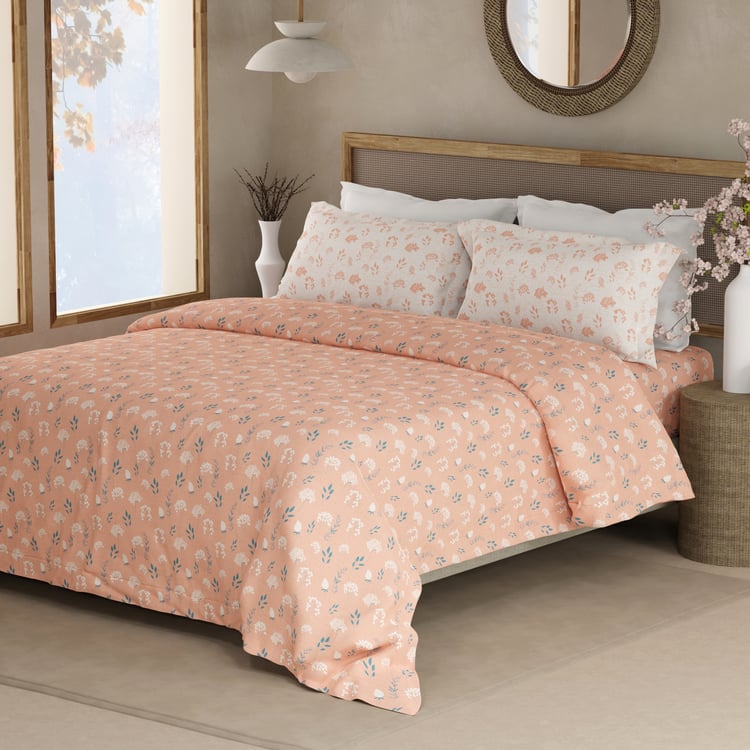 BOUTIQUE LIVING Valatia Cotton 200TC Floral Print 3Pcs Super King Bedsheet Set