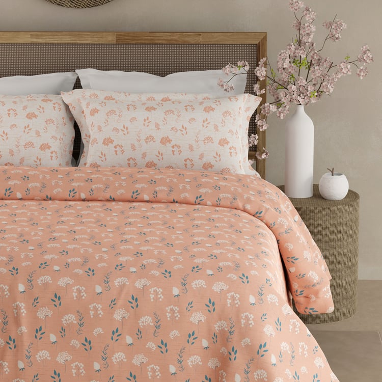 BOUTIQUE LIVING Valatia Cotton 200TC Floral Print 3Pcs Super King Bedsheet Set