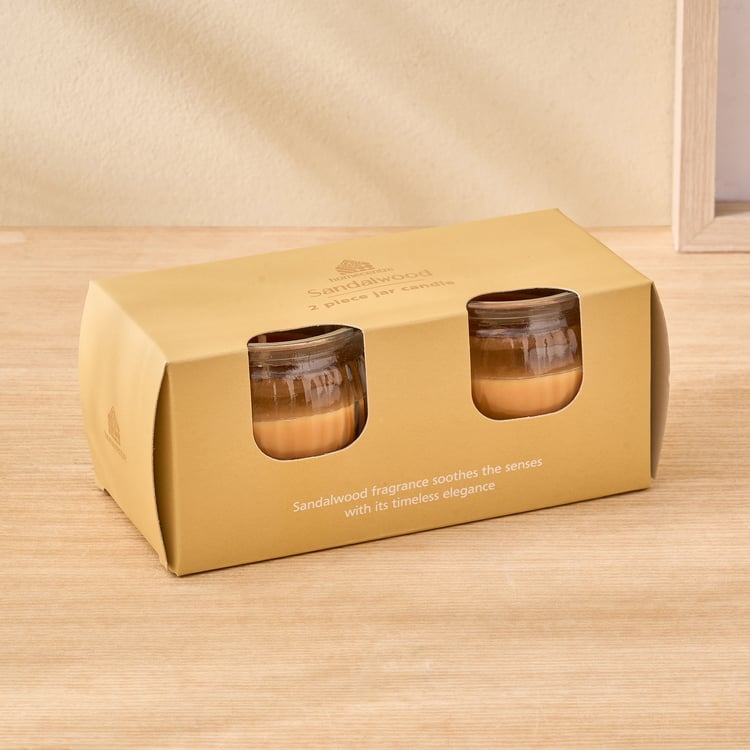 Fragrance Bulk Set of 2 Sandalwood Scented Jar Candles