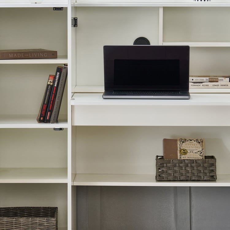 Astra Study Desk with Flap - White