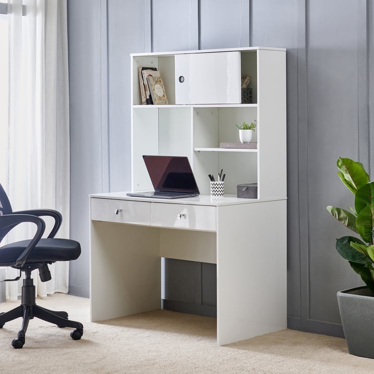 Astra Study Desk with Drawers - White