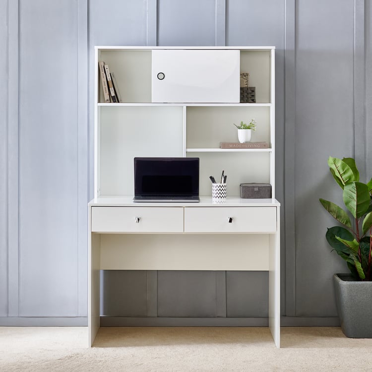 Astra Study Desk with Drawers - White